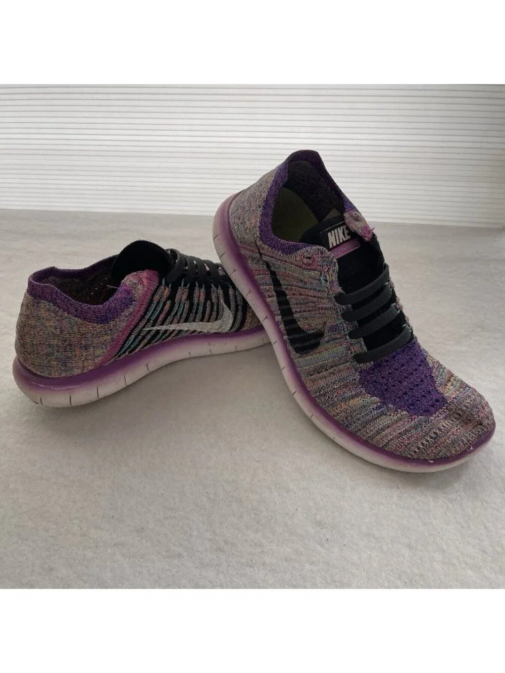 Nike Free RN Flyknit Women's Running Shoes Size 8 Hyper Purple 831070-500